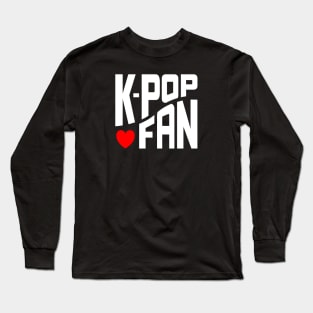 K-Pop Fan on curve with heart, for KPop fans everywhere Long Sleeve T-Shirt